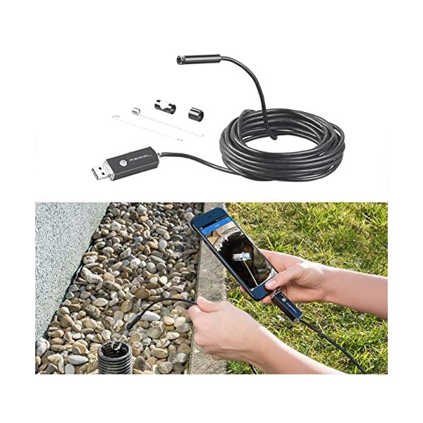 Somikon Rohrkamera: USB-HD-Endoskop-Kamera für PC und OTG-Android-Smartphone, 5 m, IP67 (Rohrkamera für Handy)