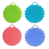 Kichwit Silicone Dish Scrubbers Antibacterial Kitchen Sponges Non Scratch Multi-purpose Dishwashing Brushes Stink Free Sponges, Food Grade & BPA Free, 4 Pack