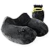Sleep Restoration Inflatable Travel Neck Pillow - Best Traveling Pillow For Neck Pain Relief & Orthopedic Support - Black
