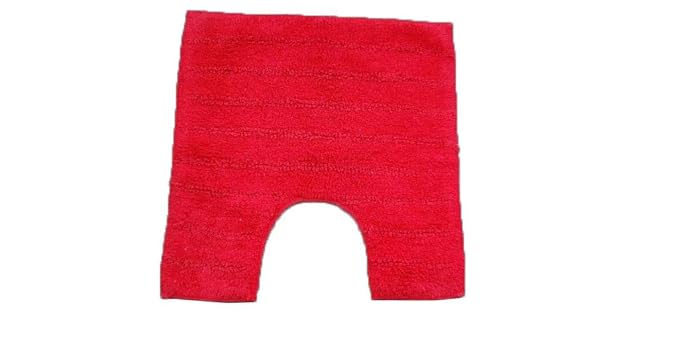 Avira Home Lisa Stripes 100% Cotton Toilet Mat, 1100 GSM, (Red)