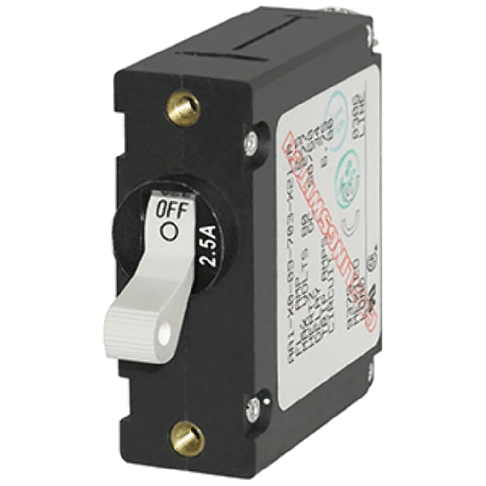 Blue Sea Systems Blue Sea 7917 A-Series White Toggle Circuit Breaker - Single Pole 2. 5A