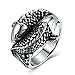 FENDINA Men's Cool Stainless Steel Cross Japanese Style Koi Carp Man Boy Punk Biker Ring Bands (9)