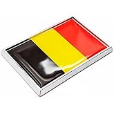 Perdecor Belgium Flag Sticker Emblem Decal Belgian Car Chrome Flags, 2 Pack, 3 x 2 inches