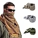 Shemagh Head Neck Scarf Tactical Military Arab Keffiyeh Desert Scarf Wrap 100% Cotton (Black&White)