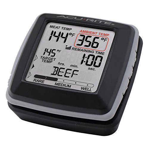 AcuRite 01185M Digital Meat Thermometer with Wireless Display and Time Left to Cook