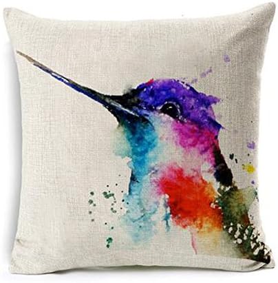 Oil Painting Bird Hummingbird Throw Pillow Case Cushion Cover Decorative Cotton Blend Linen Pillowcase for Sofa 18 "X 18 " ¡­ (15)