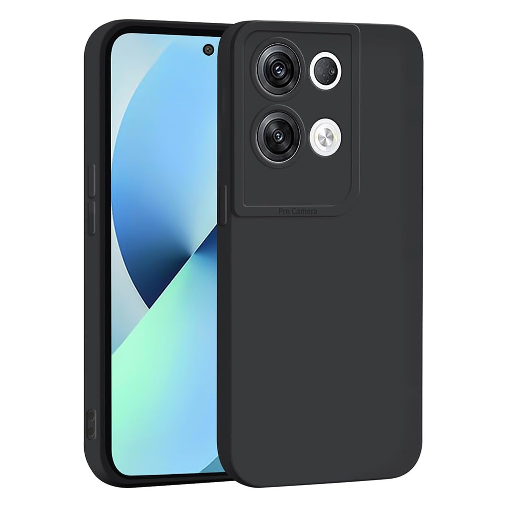 SEAHAI Case for OPPO Reno 8 Pro 5G (Reno8 Pro 5G), Ultra Thin Premium Soft Silicone Phone Cover with Thickened Camera Protection Design, Shockproof TPU Bumper Fashion Case Cover - Black