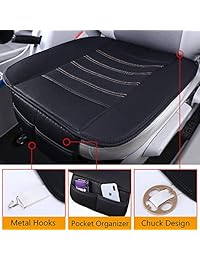 Qianbao Cuatro Estaciones Universal Funda protectora para asiento de coche de cuero amarillo Línea (Pack de 2)
