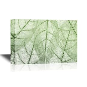 Canvas Wall Art - Leave, Leaf Design Abstract Background - Gallery Wrap Modern Home Art | Ready to Hang - 12x18 inches