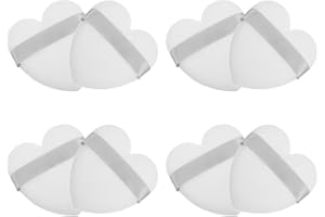 JECOMPRIS 8pcs Heart-shaped Makeup Pads Face Puff for Loose Powder Foundation Sponge White Beauty Cosmetic