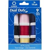 Coats &amp; Clark Dual Duty XP Thread Set &ndash; 9 Spools, 125 Yards Each &ndash; All-Purpose Polyester Thread for Sewing Machines and Hand Stitching &ndash; Assorted Colors