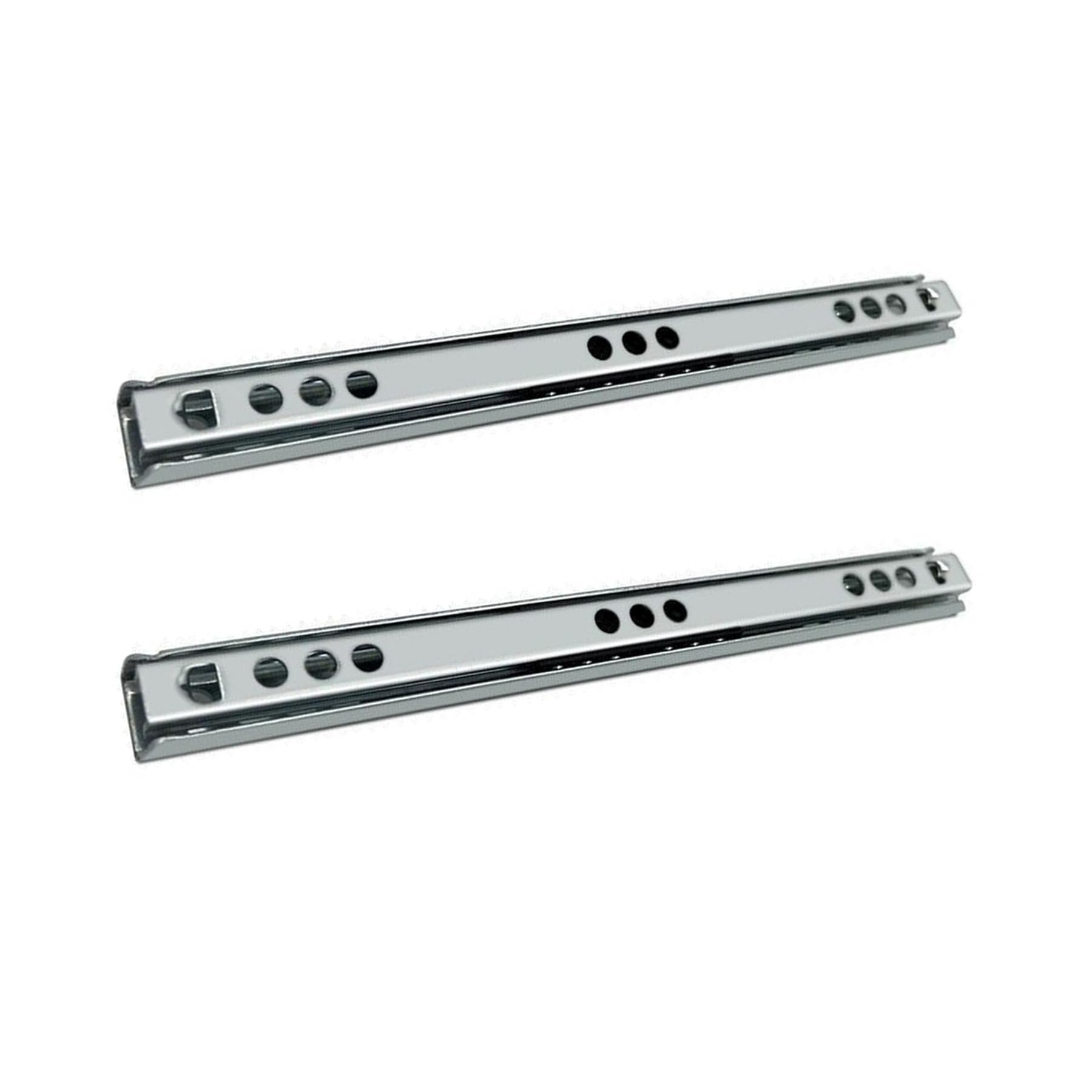 Hotooldo 1 Pair Metal Ball Bearing Drawer Slides Runners Draw 17mm Replacement Drawer Runners Steel Guide 2 Sections (17mm Width x 310mm Length)