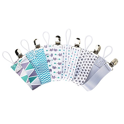 Pacifier Clips by VuminBox | 2-Sided Binky Clips for Baby Boys | Universal Strap/Holder/Leash for Soothies, Teethers, & Pacifiers (6 Pack Colorful) - Thumbnail 3