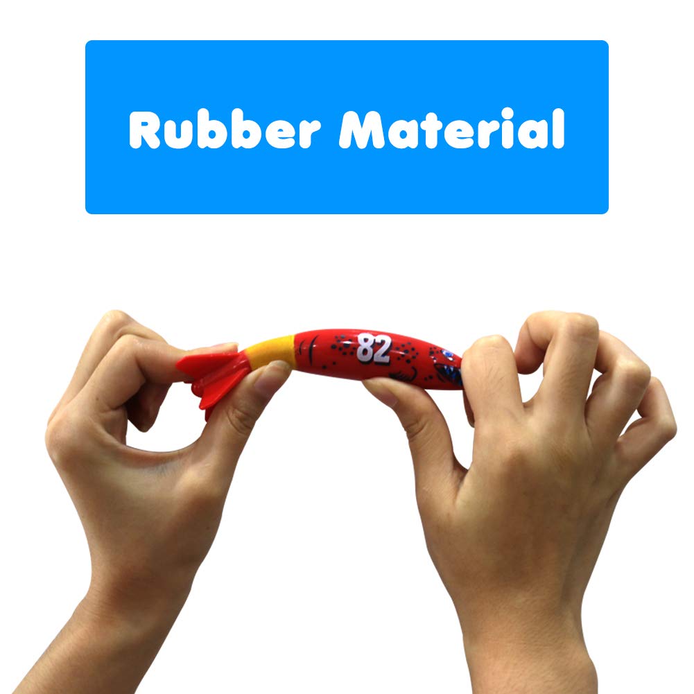 TYDOW Kit De Buceo Torpedo Agua Juego Acuático 4 Palos Juguetes Piscina Natacion para Ninos 5+