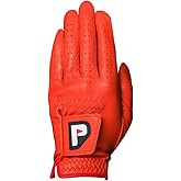 PUR3 Golf Men's Golf Glove - Genuine High Performance Cabretta Leather - Individual Red Blue and White - Putting Ball Marker Included - Glove for Right Handed and Left Handed Golfer (Single Pack)