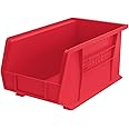 Akro-Mils 30240 AkroBins Plastic Storage Bins, Space-Saving Stackable Bins, Garage Organization Bins, Pantry Organization, Craft Storage, 15-Inch x 8-Inch x 7-Inch, Red, 12-Pack