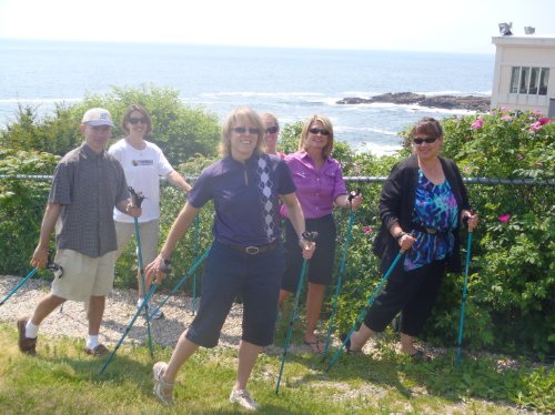 York Nordic Blue Breeze Design Hiking & Walking Poles - Lightweight, Adjustable, and Collapsible - w/flip locks, detachable feet and travel bag - pair