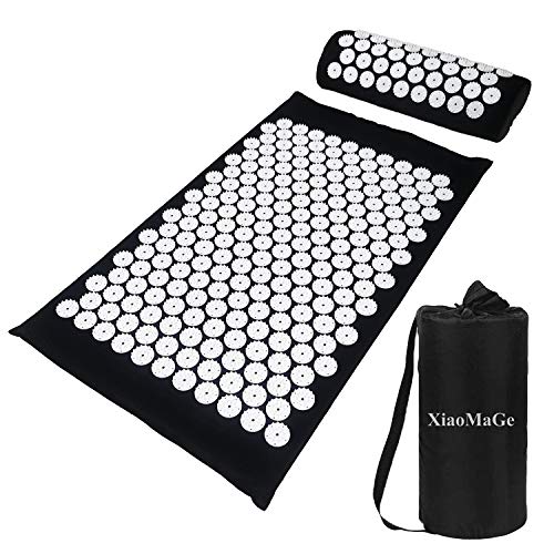 Acupressure Mat and Pillow Set with Bag - Large Size 28.7 X 16.5 inch Acupuncture Mat for Neck & Back Pain, Muscle…