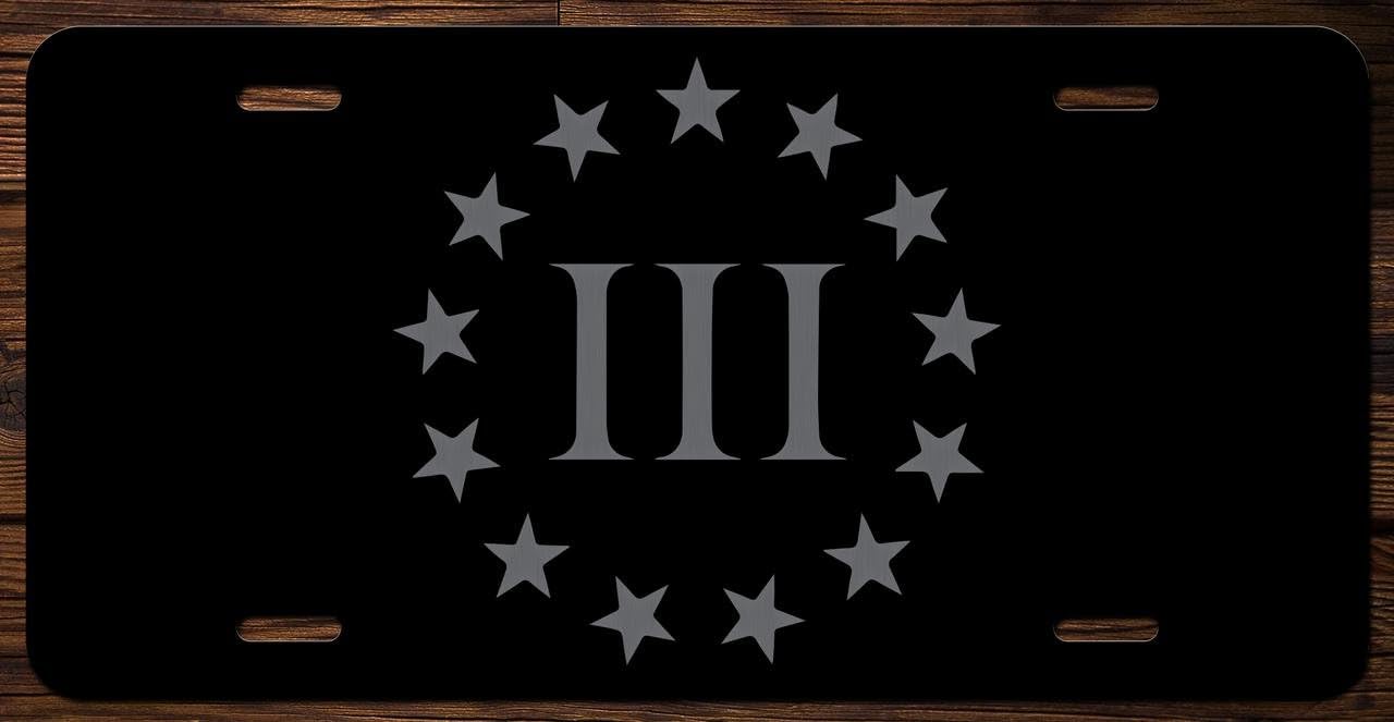 3 Percenter 2nd Amendment Vanity Front License Plate Tag KCE039
