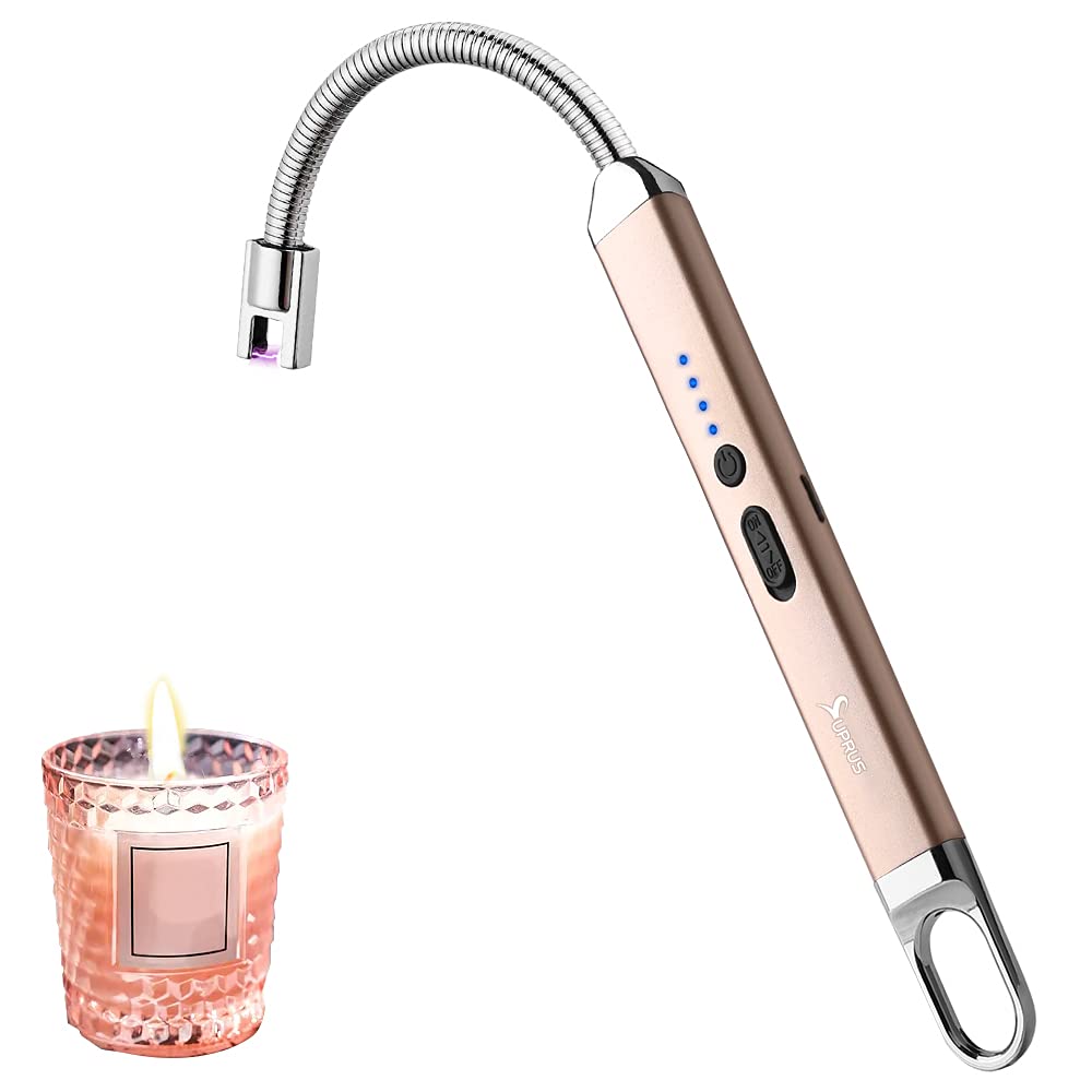 SUPRUS Lighter Rechargeable USB Lighter Arc Electric Lighetrs Candle Lighter for Camping Cooking (Champagne Gold) — image 1