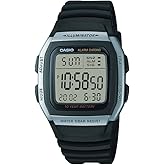 Casio Men's W96H-1AV Stainless Steel Sport Watch with Black Band