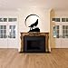 Tribal wolf under moon wall decor decal home living room office corp wall art mural (black)