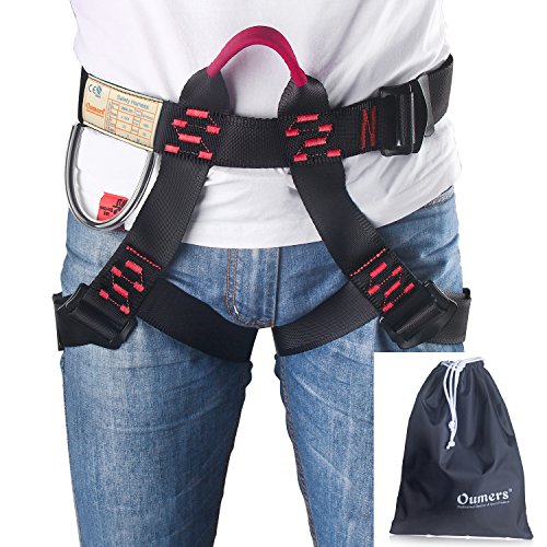 Enhanced Version Climbing Harness, Oumers Half Body Harness Safety Belt Rappelling Equip Well Suit Women Men Child for indoor Rock Climbing School Assignment Expanding Training Tree Work