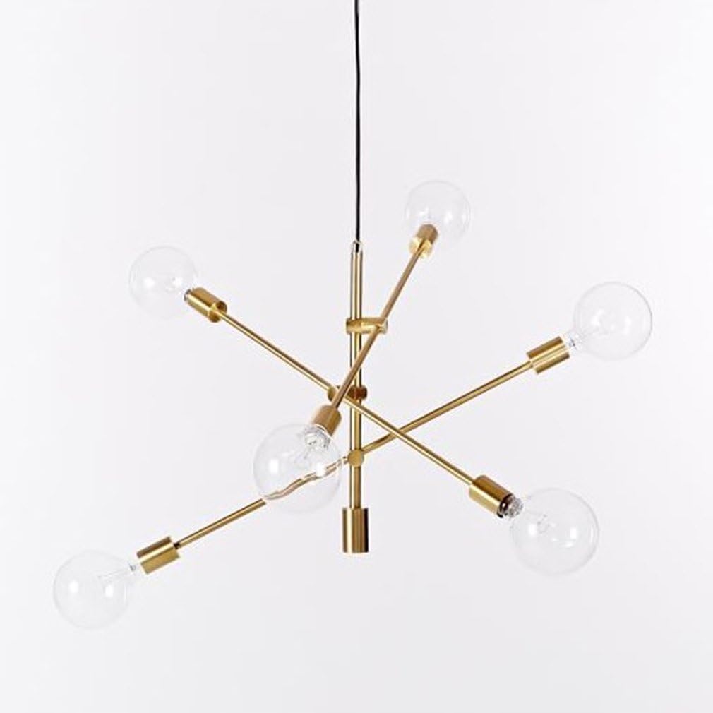 Mobile Chandelier Gold 6-light Adjustable Modern Contemporary Ceiling Light Pendant Lamp Hanging Fixture