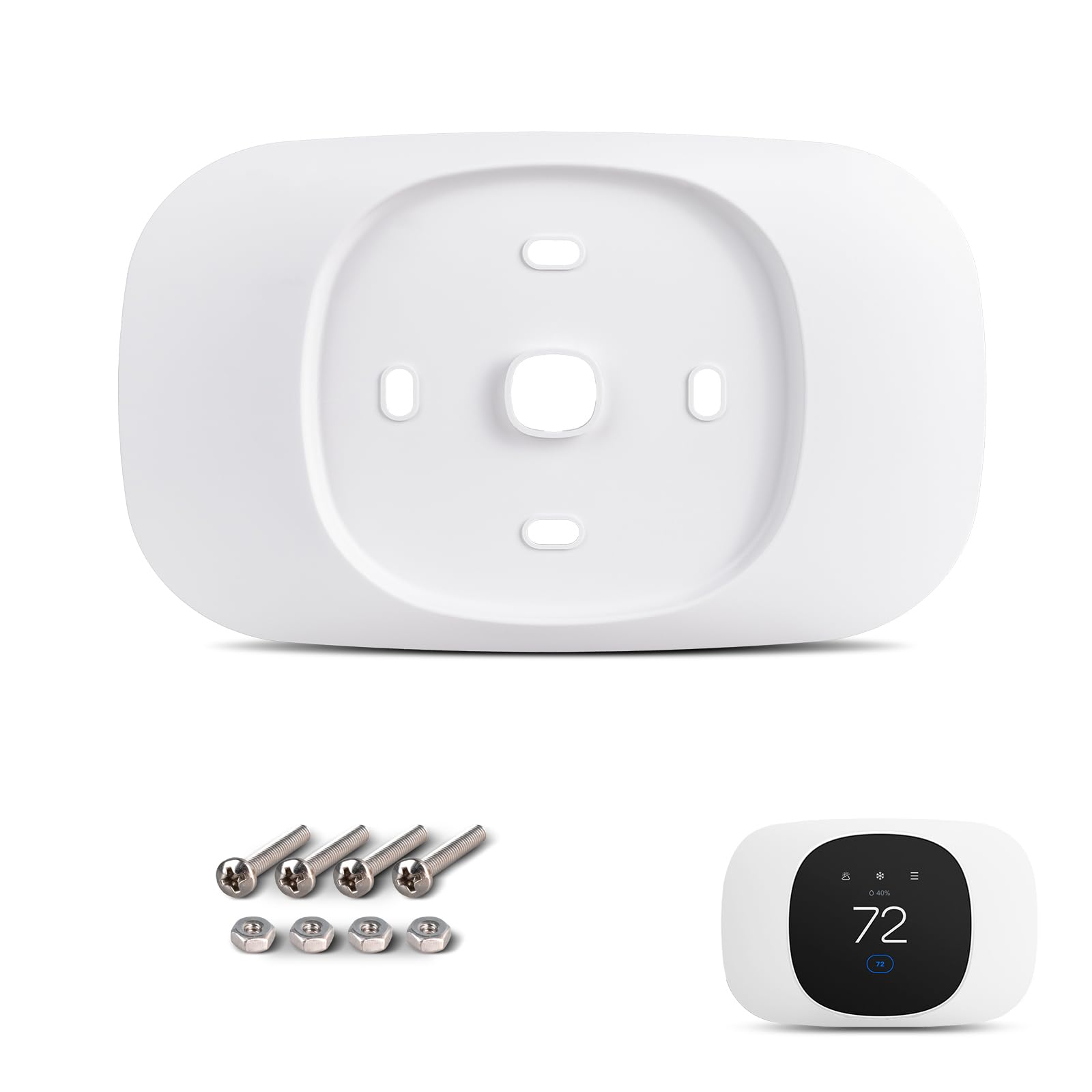 Photo 1 of CERCGVEL Trim Plate Compatible with ecobee Smart Thermostat Essential, Wall Plate Bracket Cover, Programmable Thermostat Accessory, Practical Kit, Bracket Mount Cover, Stylish Design