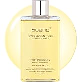 Bueno+ PARIS QUEEN HUILE CARROT BODY OIL | Hydrates & Protects Skin with Carrot Extract, Beta-Carotene | Protective Nutrition Supply Moisturizing Elasticity Dry Moisture | 6.7 Fl Oz
