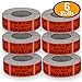 6 Rolls/3000 Labels,This is a Set Do Not Separate,Fluorescent Red Packing Labels(1