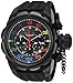 Invicta Men's Russian Diver Stainless Steel Quartz Watch with Silicone Strap, Black, 34 (Model: 22421)