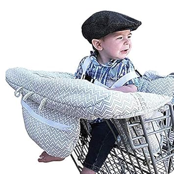 Baby Shopping Cart Covers Zerich 2 In 1 Shopping Cart And High Chair Cover White Owl Printed Restaurant High Chairs Cover Travel Gear For Babies Infants With Smartphone Pockets Fits Most Carts 7713