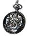Dragon Black Pocket Watch Necklace Pendant - Vintage Victorian Style - Steampunk Retro Pocketwatch Fly Dragon Charms