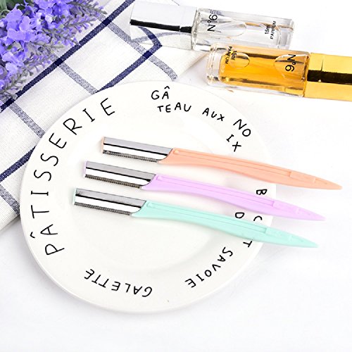 New Style Eyebrow Razor - Facial Hair Trimmer 3 PCS, Portable - Ergonomics Design Non-Slip Handle - Personal Hair Removal Shaper with Micro Blade Guard for Women.Touch-up Makeup Tool Kit Shaver UMOGI - Thumbnail 2