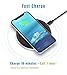 Wireless Charger Pad Qi Certified for iPhone 8/8 Plus/Xr, Samsung S9/S9+/G7/S8/edge and All Qi-Enabled Cells (no AC Adapter), 10W Fast Charging with Silicone Ring and Sleep-Friendly LED (Black)