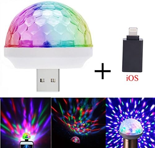 Magic Disco Ball Light DJ Laser LED Party Lights Supplies Sound Activated Stage Lighting Portable Strobe Lamp Colorful Flash fit Christmas Home Parties Restaurant Karaoke Celebration Music Dancing