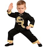 Lazutom Boys Traditional Chinese Tang Suit Dragon Embroidery Outfit Kung Fu Hanfu Costume for Chinese New Year and Festival