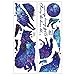 Creative Blue Vinyl Starry Sky Wolf and Moon Stars Wall Decals Removable Stickers Living Room Decor Home Art Kids Bedroom Decal Nursery Sticker Boy Rooms Mural Children Gift Sticker Decal
