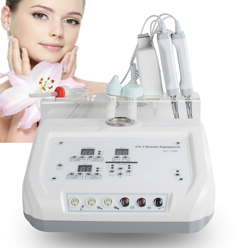 Denshine 4 In 1 Microcurrent Diamond Microdermabrasion Dermabrasion Machine Skin Scrubber Facial Skin Care Beauty Salon Spa Device for Face Skin Lift, Anti-Aging, Rejuvenation, Tightening