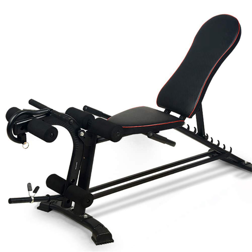 NYH Foldable Weight Bench with Mechanical Support and Thickened Foot Tube, Multi-Function Press Dumbbell Stool, Adjustable Fitness Training Equipment