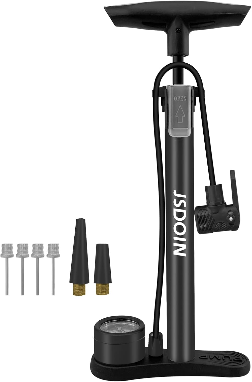 Jsdoin Bike Pump Floor Pump with Dual Presta Schrader Valves 160 psi Gauge
