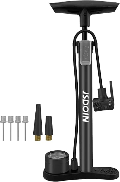 Jsdoin Bike Pump Floor Pump with Dual Presta Schrader Valves 160 psi Gauge