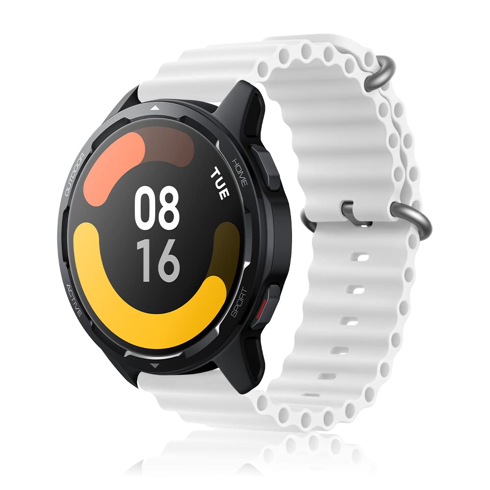 Niboow 22mm Strap for Xiaomi Redmi Watch 5 Active/Redmi Watch 5 Lite/Watch 2 Pro/Watch S1, Sport Soft Silicone Watch Bands for Huawei Watch GT 5 46mm/GT 5 Pro 46mm/GT 4 46mm/Watch 4/Watch 4 Pro -White