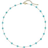 WMISIY Western Jewelry Turquoise Necklaces for Women 18K Gold Plated/Siver Beaded Choker Boho Necklace Handmade Beach Summer Everyday Gifts for Her