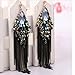 JQUEEN Gorgeous Black Long Tassel Crystal Women's Bohemian Dangle Earrings for Women Prom Wedding Party