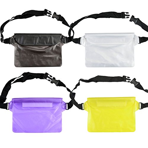 Faleto 4-Packs Waterproof Fanny Pack Phone Pouch Bag Underwater Floatable Case for Beach, Swimming, Fishing,Boating, Diving,Kayaking, Hiking