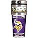 NFL Minnesota Vikings Metallic Travel Tumbler, Stainless Steel and Black Vinyl, 16-Ounce