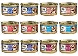 Nutro Max Cat Adult Canned Food 6 Flavor Variety Bundle: (2) Turkey & Chicken Liver, (2) Seafood & Tomato Bisque, (2) Duck, (2) Lamb & Turkey Cutlets, (2) Venison & (2) Salmon, 3 Oz Ea (12 Cans Total)