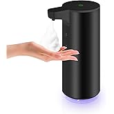 Mamiddle Automatic Soap Dispenser Stainless Steel with Sensor Infrared Soap Dispenser Electric IPX5 Waterproof USB-C Charging Motion Sensor for Kitchen & Bathroom (Black Foam)